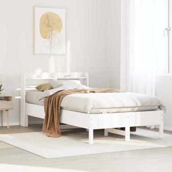 ARDEBO.de - Massivholzbett ohne Matratze Weiß 75x190 cm Kiefernholz