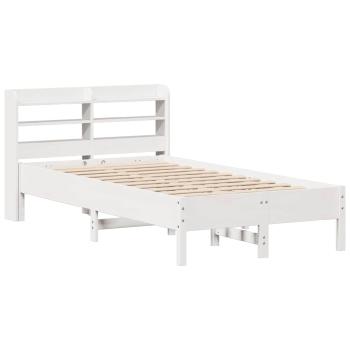 Massivholzbett ohne Matratze Weiß 75x190 cm Kiefernholz