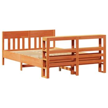 Massivholzbett ohne Matratze Wachsbraun 120x200 cm Kiefernholz