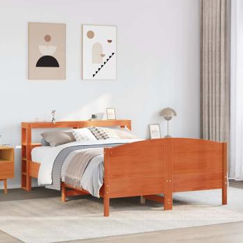 ARDEBO.de - Massivholzbett ohne Matratze Wachsbraun 135x190 cm Kiefernholz