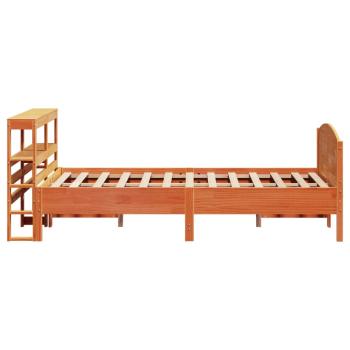 Massivholzbett ohne Matratze Wachsbraun 135x190 cm Kiefernholz