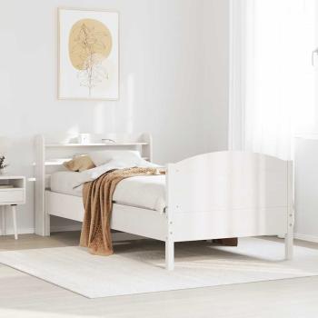 ARDEBO.de - Massivholzbett ohne Matratze Weiß 75x190 cm Kiefernholz