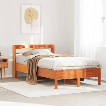 ARDEBO.de - Massivholzbett ohne Matratze Wachsbraun 100x200 Kiefernholz