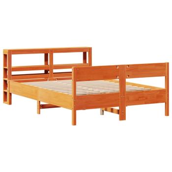 Massivholzbett ohne Matratze Wachsbraun 120x200 cm Kiefernholz