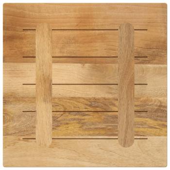 Tischplatte 40x40x2,5 cm Quadratisch Raues Massivholz Mango