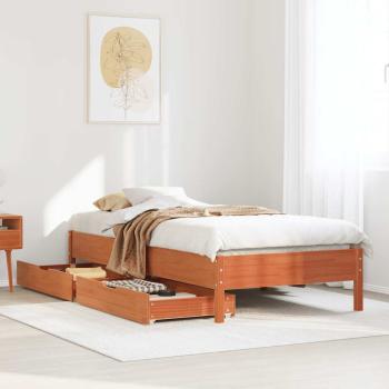 ARDEBO.de - Massivholzbett ohne Matratze Wachsbraun 90x200 Kiefernholz