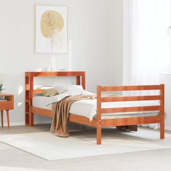 ARDEBO.de - Massivholzbett ohne Matratze Wachsbraun 75x190 cm Kiefernholz