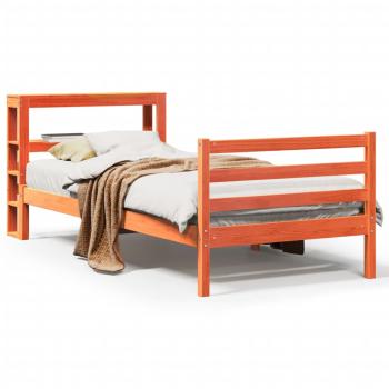 Massivholzbett ohne Matratze Wachsbraun 75x190 cm Kiefernholz