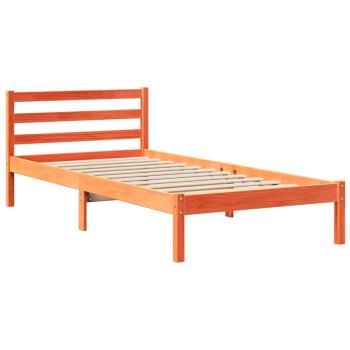 Massivholzbett ohne Matratze Wachsbraun 75x190 cm Kiefernholz