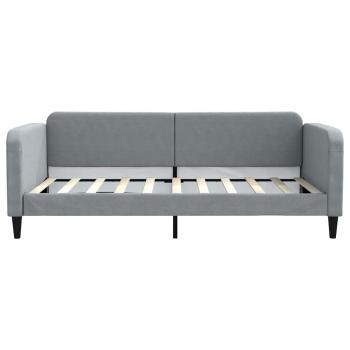 Tagesbett Ausziehbar mit Schubladen Hellgrau 100x190 cm Stoff