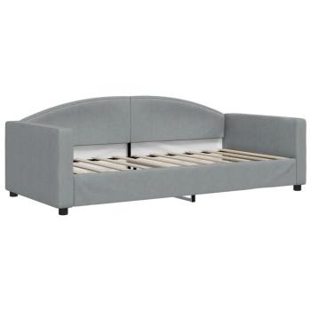 Tagesbett Ausziehbar mit Schubladen Hellgrau 100x190 cm Stoff