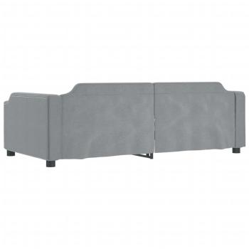 Tagesbett Ausziehbar mit Schubladen Hellgrau 100x190 cm Stoff