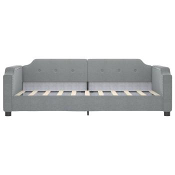 Tagesbett Ausziehbar Hellgrau 100x190 cm Stoff