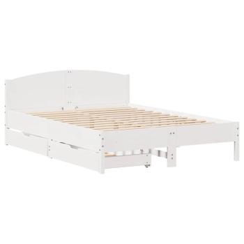 Massivholzbett ohne Matratze Weiß 120x200 cm Kiefernholz