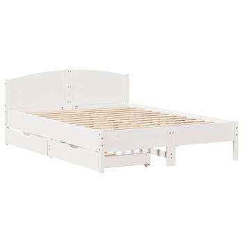 Massivholzbett ohne Matratze Weiß 150x200 cm Kiefernholz