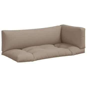 Palettenkissen 3-tlg. Taupe Stoff