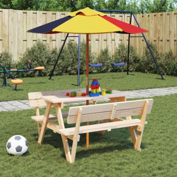 ARDEBO.de - Sonnenschirm für Kinder mit Holzmast Ø120x140 cm