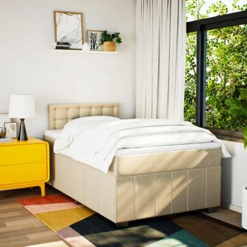Boxspringbett mit Matratze Creme 120x190 cm Stoff