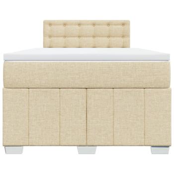 Boxspringbett mit Matratze Creme 120x190 cm Stoff