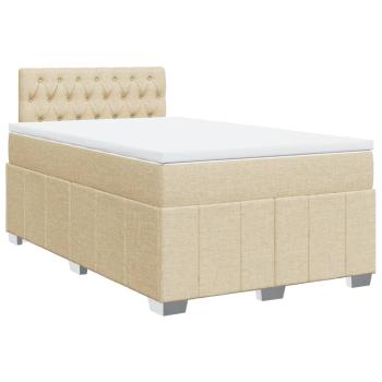 Boxspringbett mit Matratze Creme 120x190 cm Stoff