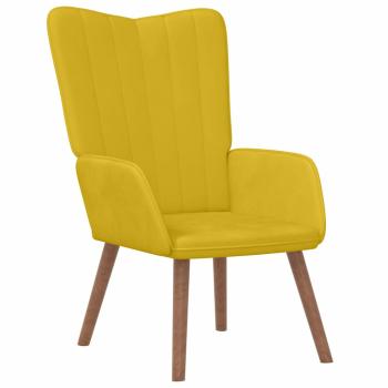 Relaxsessel mit Hocker Senfgelb Samt