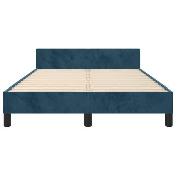 Bettgestell ohne Matratze Dunkelblau 120x190 cm Samt