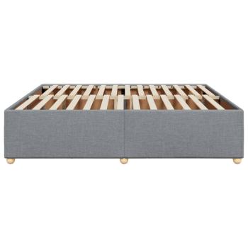 Bettgestell ohne Matratze Hellgrau 200x200 cm Stoff