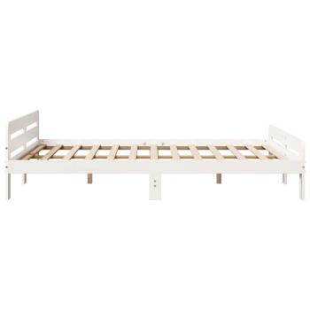 Massivholzbett ohne Matratze Weiß 140x190 cm Kiefernholz