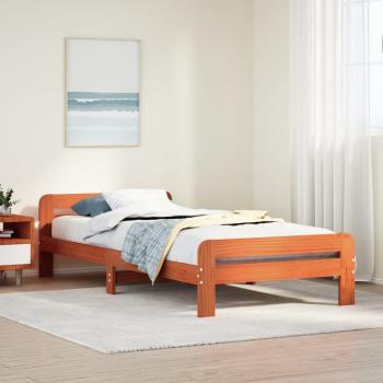 ARDEBO.de - Massivholzbett ohne Matratze Wachsbraun 75x190 cm Kiefernholz