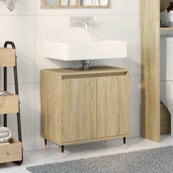 ARDEBO.de - Badschrank Sonoma-Eiche 58x33x60 cm Holzwerkstoff
