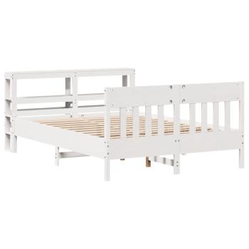 Massivholzbett ohne Matratze Weiß 120x190 cm Kiefernholz