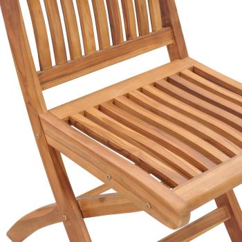Klappstühle, 2 Stück, mit hellgrünen Kissen, aus massivem Teakholz