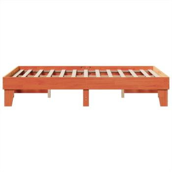 Massivholzbett ohne Matratze Wachsbraun 120x200 cm Kiefernholz