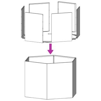 Pflanzkübel Weiß Sechseckig 104x90x45 Stahl