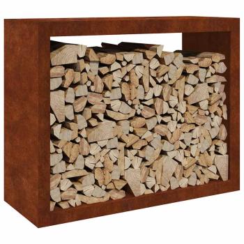 Brennholzregal 100x40x80 cm Wetterfester Stahl