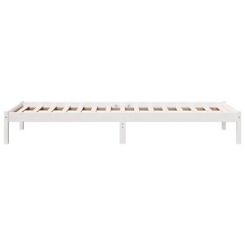 Massivholzbett Extra Lang ohne Matratze Weiß 90x210 Kiefernholz