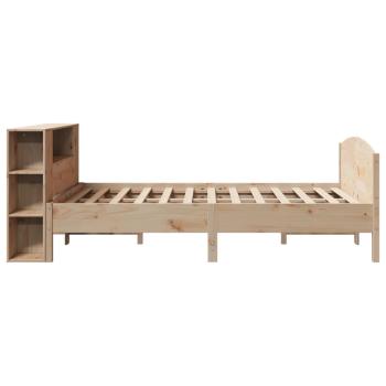 Massivholzbett mit Regal ohne Matratze 135x190 cm Kiefer