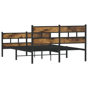 Metallbett ohne Matratze Räuchereiche 150x200 cm