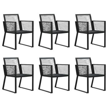 7-tlg. Garten-Essgruppe PVC Rattan Schwarz
