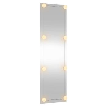 Wandspiegel mit LED-Leuchten 30x100 cm Glas Rechteckig