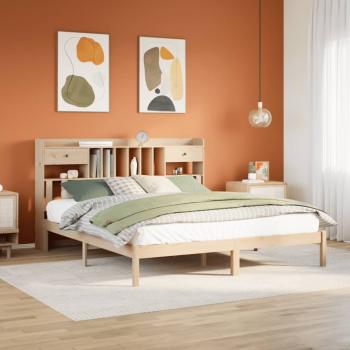ARDEBO.de - Massivholzbett mit Regal ohne Matratze 180x200 cm Kiefernholz