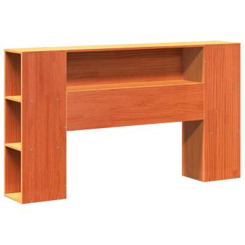 Massivholzbett mit Regal ohne Matratze Wachsbraun 150x200 cm