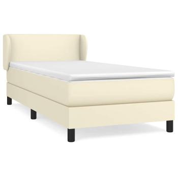 Boxspringbett mit Matratze Creme 80x200 cm Kunstleder