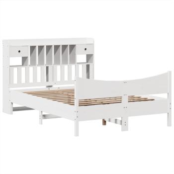 Massivholzbett ohne Matratze Weiß 160x200 Kiefernholz