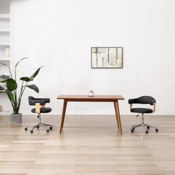 ARDEBO.de - Esszimmerstühle 2 Stk. Drehbar Schwarz Kunstleder