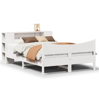 Massivholzbett ohne Matratze Weiß 160x200 Kiefernholz