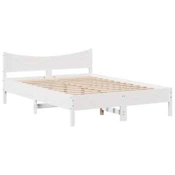 Massivholzbett ohne Matratze Weiß 160x200 Kiefernholz