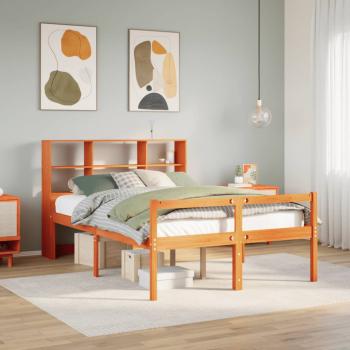 ARDEBO.de - Massivholzbett ohne Matratze Wachsbraun 140x190 cm Massivholz