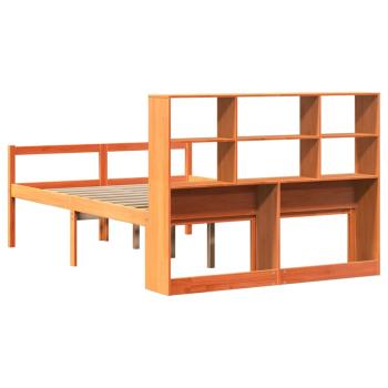 Massivholzbett ohne Matratze Wachsbraun 140x190 cm Massivholz