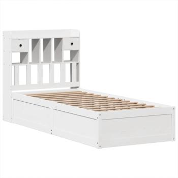 Massivholzbett ohne Matratze Weiß 75x190 cm Kiefernholz